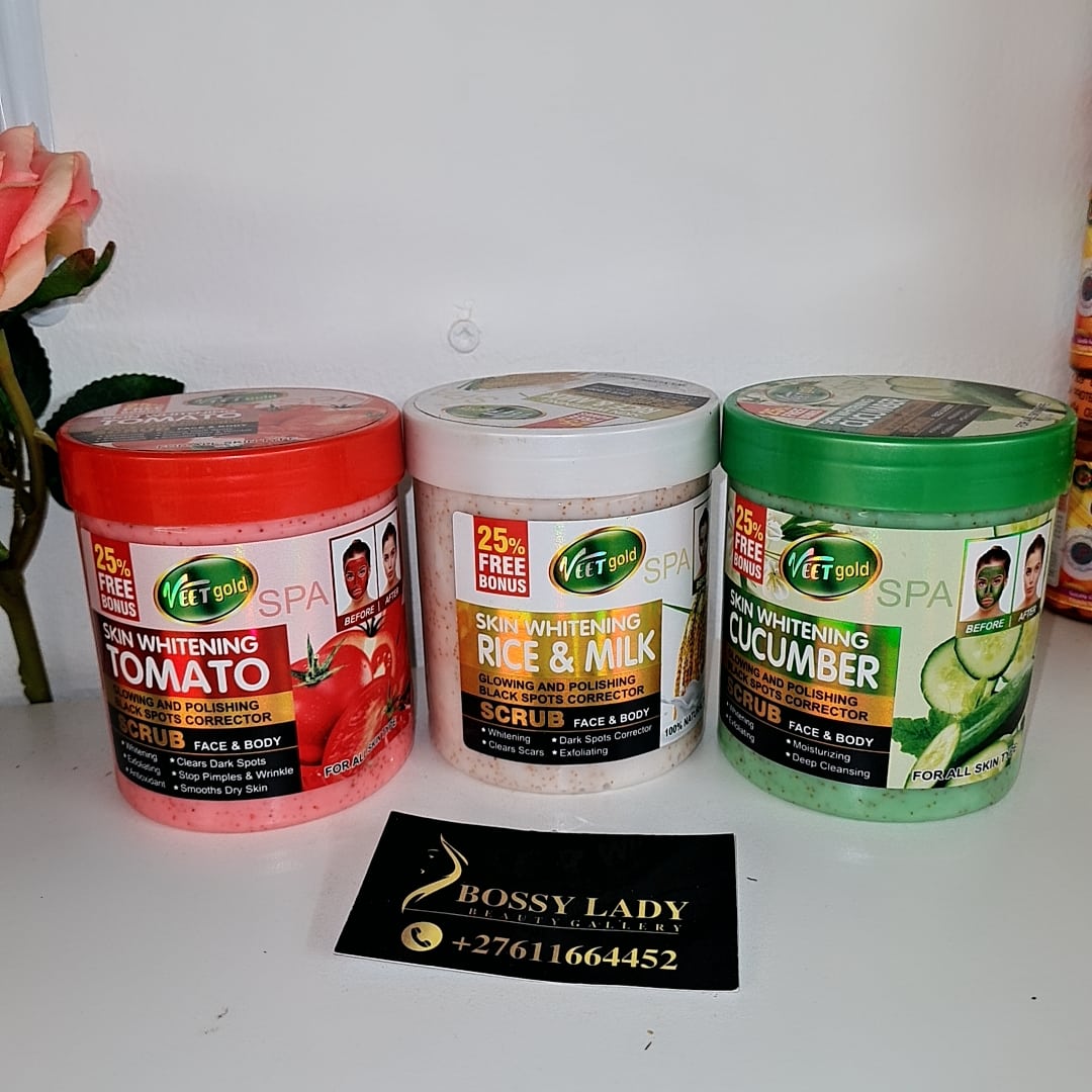 TOMATO BODY SCRUB RICE BODY SCRUB & CUCUMBER BODY SCRUB